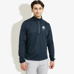 Abacus M Rc25 Cradoc Halfzip Fleece Blå 300-Navy