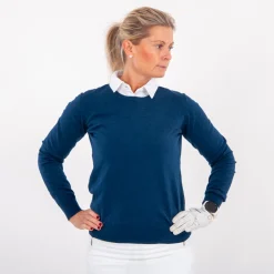 Cutter & Buck Oakville Crewneck Blå Navy Melange (554) Discount