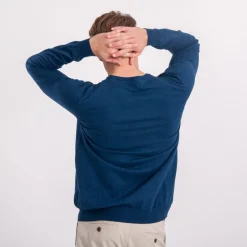 Cutter & Buck Oakville Crewneck Blå Navy Melange (554) Discount