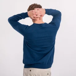 Cutter & Buck Oakville Crewneck Blå Navy Melange (554) Discount