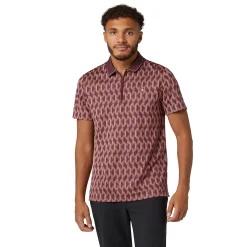 Original Penguin OP All Over Jacquard Colour Block Polo Mauve-Wine Online