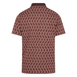 Original Penguin OP All Over Jacquard Colour Block Polo Mauve-Wine Online