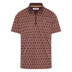 Original Penguin OP All Over Jacquard Colour Block Polo Mauve-Wine Online