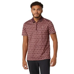 Original Penguin OP All Over Jacquard Colour Block Polo Mauve-Wine Online