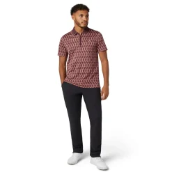 Original Penguin OP All Over Jacquard Colour Block Polo Mauve-Wine Online