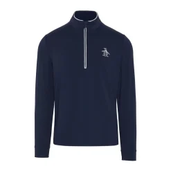 Original Penguin OP L/S 1/4 Zip Technica Blå Black-Iris New