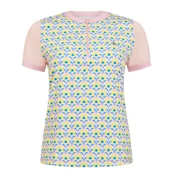 Original Penguin OP Ss Lattice Zip Mock Charm-Pink New