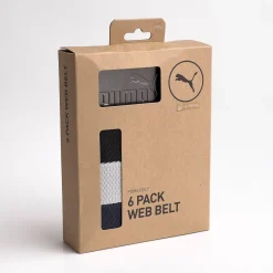 Puma 6 Pack Web Belt Black-Bright White Outlet