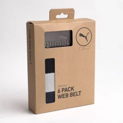 Puma 6 Pack Web Belt Black-Bright White Outlet