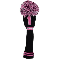 PRG PomPom Headcover Driver Svart Rosa Svart/Rosa New