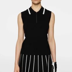 J.Lindeberg Ramona Knitted Polo Shirt Svart Black Hot