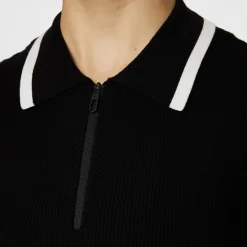 J.Lindeberg Ramona Knitted Polo Shirt Svart Black Hot
