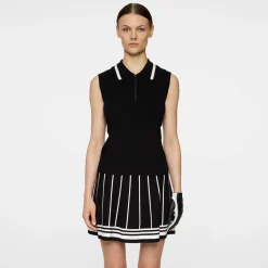 J.Lindeberg Ramona Knitted Polo Shirt Svart Black Hot