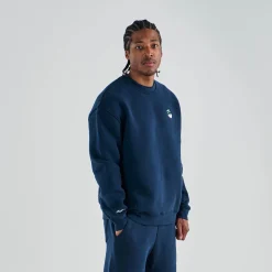 Malbon Golf Range Cooper Sweatshirt Blå Navy Outlet