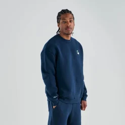 Malbon Golf Range Cooper Sweatshirt Blå Navy Outlet