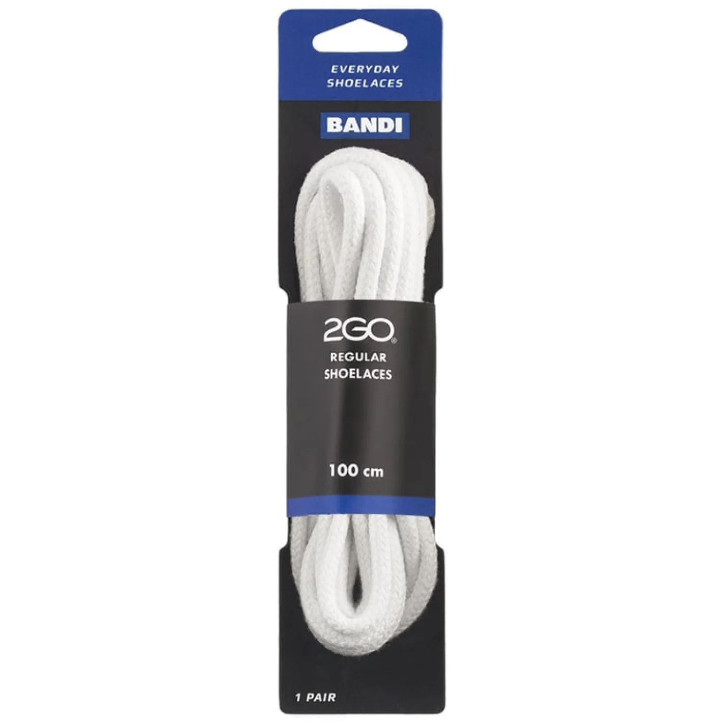 2GO Shoelaces 177 White 100cm Discount