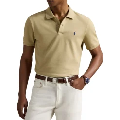 Ralph Lauren Short Sleeve Polo Performance Stretch Mesh Classic Khaki Hot