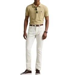 Ralph Lauren Short Sleeve Polo Performance Stretch Mesh Classic Khaki Hot