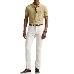 Ralph Lauren Short Sleeve Polo Performance Stretch Mesh Classic Khaki Hot