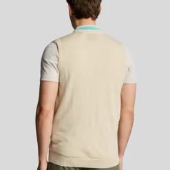 Lyle & Scott Slipover Merino Blend V-Neck Beige Beige (Sesame Z745) Clearance