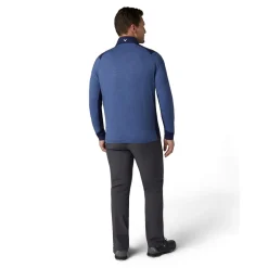 Callaway Soft Touched Blocked 1/4 Zip Peacoat-Heather Discount