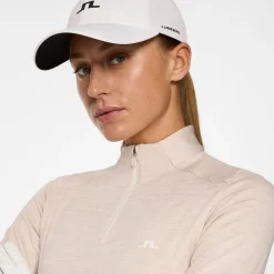 J.Lindeberg Steffi Quarter Zip Mid Layer Beige-Melange New
