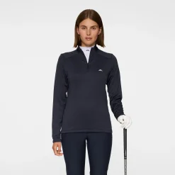 J.Lindeberg Steffi Quarter Zip Mid Layer Navy-Melange Sale