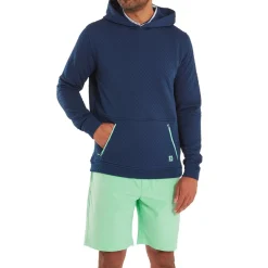 FootJoy Textured Knit Hoodie Blå Navy