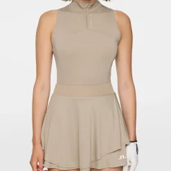J.Lindeberg Tiana Sleeveless Top Vintage-Khaki Clearance