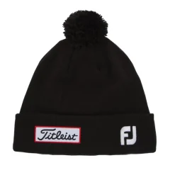 Titleist Tour Pom Pom Hat Svart Black-White New
