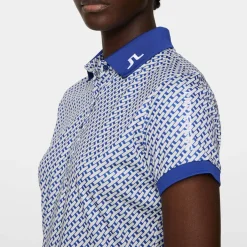 J.Lindeberg Tour Tech Print Polo Tour-Geo-Moonbeam-S Online