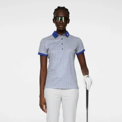 J.Lindeberg Tour Tech Print Polo Tour-Geo-Moonbeam-S Online