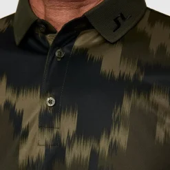 J.Lindeberg Tour Tech Print Polo Warp-Forest-L Best