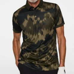 J.Lindeberg Tour Tech Print Polo Warp-Forest-L Best