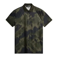 J.Lindeberg Tour Tech Print Polo Warp-Forest-L Best