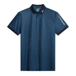 J.Lindeberg Tour Tech Print Polo Shadow-Bridge-Navy-S Hot