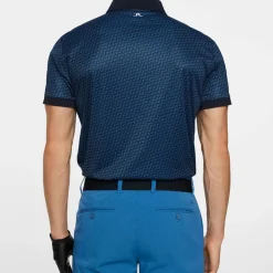 J.Lindeberg Tour Tech Print Polo Shadow-Bridge-Navy-S Hot