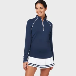 Original Penguin Veronica 1/4 Zip Blå Navy (417 BlackIris) Clearance