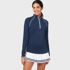 Original Penguin Veronica 1/4 Zip Blå Navy (417 BlackIris) Clearance
