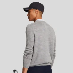 Lyle & Scott V-Neck Merino Blend Grå Mid Grey (T28) Discount