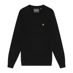 Lyle & Scott V-Neck Merino Blend Svart Jet Black (Z865) New