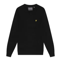 Lyle & Scott V-Neck Merino Blend Svart Jet Black (Z865) New