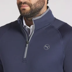 Puma Waffle Fleece 1/4 Zip Deep Navy Best