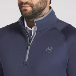 Puma Waffle Fleece 1/4 Zip Deep Navy Best
