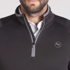 Puma Waffle Fleece 1/4 Zip Svart Black Clearance