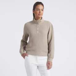 Puma W Boulder 1/2 Snap Pullover Ice-Coffee Clearance