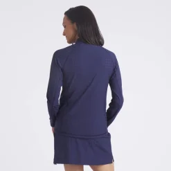 Puma W Houndstooth 1/4 Zip Deep-Navy Hot