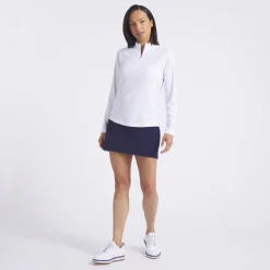 Puma W Houndstooth 1/4 Zip White-Glow Clearance