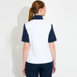 Abacus W Lanark Stretch Windshirt Vit 193-White-Navy Online