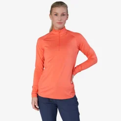 Bogeys & Birdies W Mid Layer LS Zip Röd Coral Discount